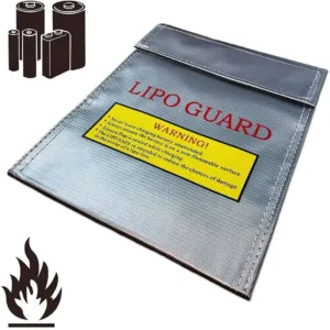 Bolsa ignífuga negra para baterías LiPo