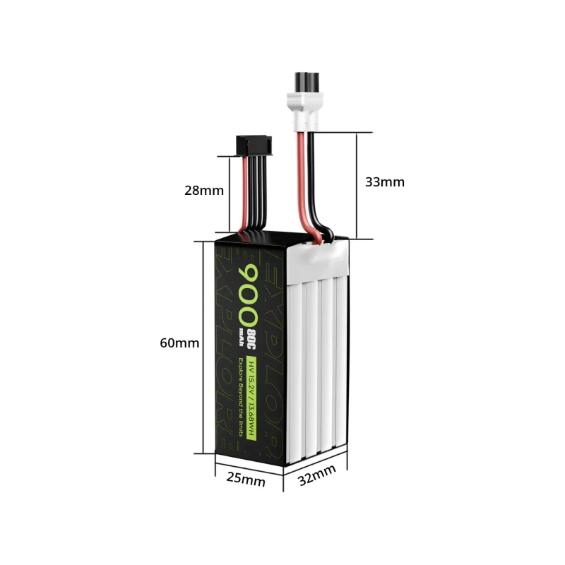 Explorer 900mAh LiHV 4S 80C Battery Dronefpvshop 2
