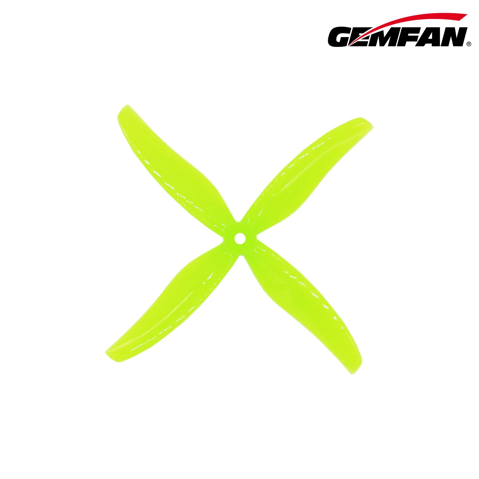 Hélices Gemfan Hurricane 6038-4 amarillas (pack de 4) 1 Hélice Gemfan 6038-4 Hurricane amarilla de cuatro palas